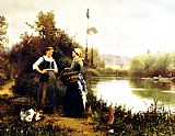 Daniel Ridgway Knight Famous Paintings - On the Way to Market